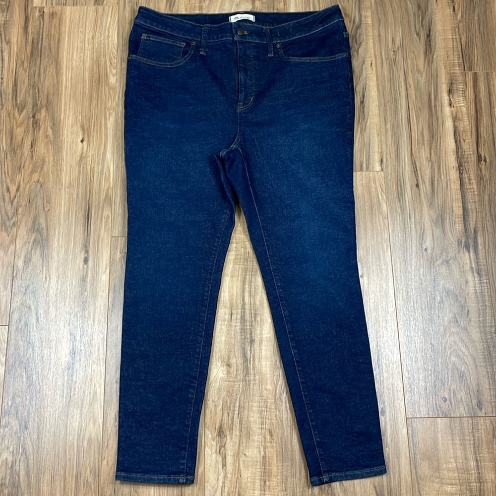 Madewell 9” Mid-rise Skinny Kingston Wash Blue Jeans, Size 16W - Picture 5 of 17